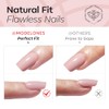 modelones Kit de uñas postizas semitransparentes ovaladas cortas en rojo
