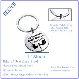 BEKECH TV Show Castiel Inspired Gift My Guardian Angel Wears a Trench Coat Keychain SPN Jewelry TV Show Fans Gift (my guardian keychain)