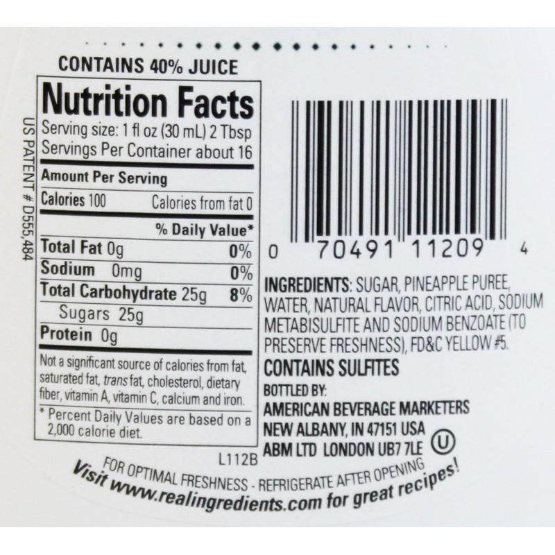 Piña Reàl, Pineapple Puree Infused Syrup, 16.9 FL OZ Squeezable