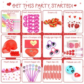 TOY Life 630 Pcs Valentines Gifts for Kids Classroom Valentines Party Favors for Kids Valentines Day Goodie Bags Stuffers with Valentines Day Cards for Kids School Exchange Included Love Stickers