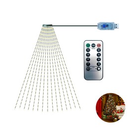 Christmas Tree Decorative Lights String Garden Layout Waterfall Lights Party Camping Atmosphere Lights LED Water Lights