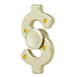 24K Gold Plated Hanging Christmas Tree Dollar Sign Ornament with Matashi Crystals, Christmas Decorations for Holiday Wedding Party Decoration, Tree Ornaments Ribbons Included, Shiny, Metal Finish