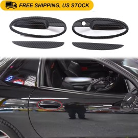 cartiangous ABS Door Handle Bezel Cover Trim Fit For Corvette C5 1998-04 Carbon Fiber Style