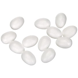 GLOREX Styrofoam eggs, white, 35 mm, 12 units