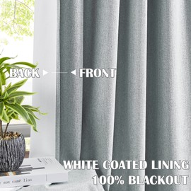 Randall Pinch Pleated 100% Blackout Window Curtains 95 Inch for Bedroom Living Room Chambray Blue Linen Textured Light Blocking Drapes Thermal Insulated Back Tab Window Treatment, 2 Panels, 38"Wx95"L