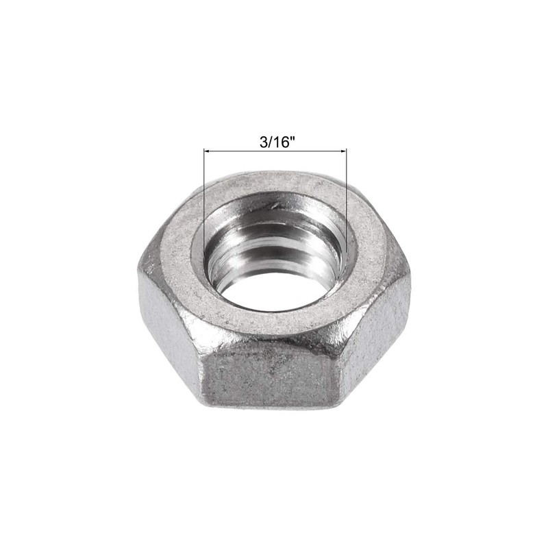 sourcingmap 3/16 inch-24 Hex Nut Stainless Steel Fastener 20pcs for