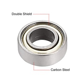 uxcell 687ZZ Ball Bearing 7mm x 14mm x 5mm Double Shielded 687-2Z Deep Groove Bearings, Carbon Steel (Pack of 4)