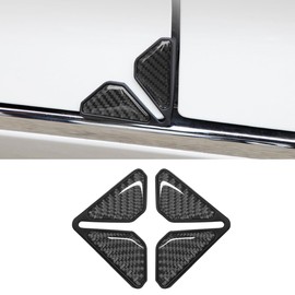 DUSCOKE 2PCS Car Door Corner Protector Edge Guards, Carbon Fiber Anti-Collision Trim Strip, Anti-Scratch Auto Door Safety Sticker, Sedan Exterior Decorative Accessory for RV Truck SUV (Black)