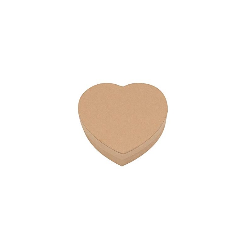 Glorex Heart Box, Cardboard, Natural, 9.2 x 9 x 2.6