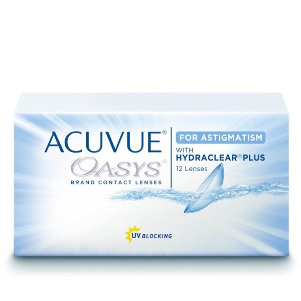 Acuvue Oasys for Astigmatism 2-Week Soft Lenses, Pack of 12, BC 8.6 mm, DIA 14.5, CYL -0.75, Axis 180, -7.5 Dioptres