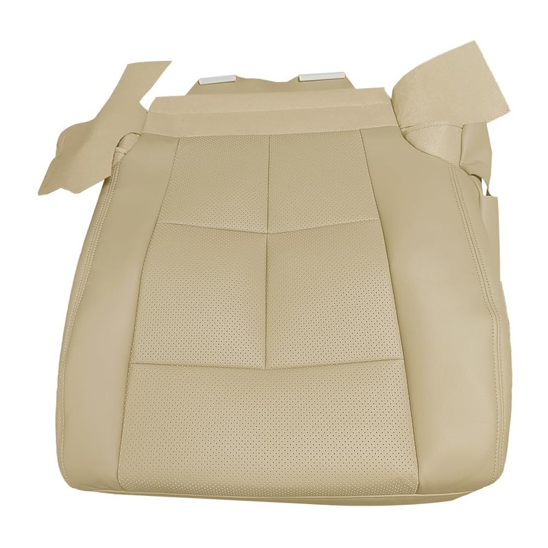 UINIEBOOM Driver Bottom Perforated Leather Seat Cover, Replacement Tan Front