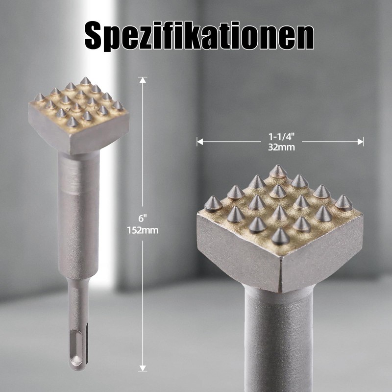 Vearter SDS Plus Chisel Tile Chisel, 152 mm, 16 Teeth