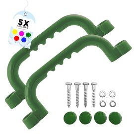 GO!elements Grab Rail and Playhouse Accessories Outdoor Climbing Handles Children Outdoor Grab Handles Play Tower or Tree House Accessories Including Mounting Material Pair (2 Pieces), Colour: Green