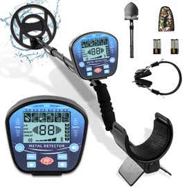 LOUVEROLA LOUVEROLA Metal Detector for Adults Professional, Metal Detector for Gold and Silver with LCD Display, 5 Mode, All Metal Detector Waterproof with 10" IP68 Search Coil and Upgraded Advanced DSP Chips