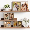 decorUhome Double 4x6 Picture Frame Vertical, Engineered Wood Bifold Photo