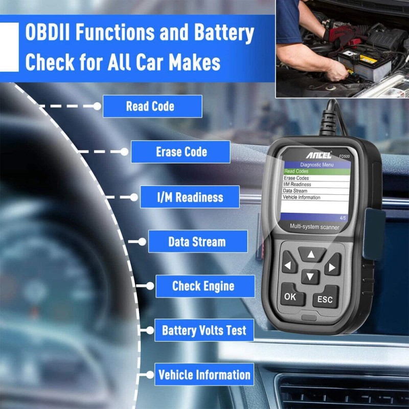 ANCEL FD500 OBD2 Scanner Code Reader For Ford Full System
