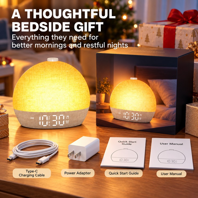Sunrise Alarm Clock for Bedroom – White Noise Sound Machine