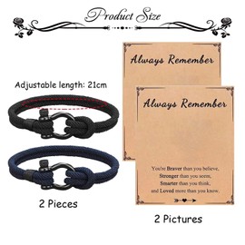 YSDYY 2 Pieces Boys Bracelets And 2 Cards, Handwoven Bracelets, Simple Design Bracelets, Gift Bracelets