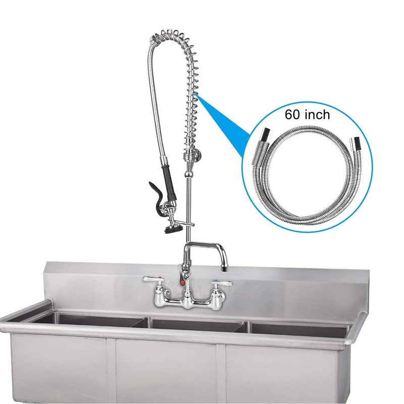 TNROTED 60 Inch Commercial Pre Rinse Sprayer Hose 1.42 GPM