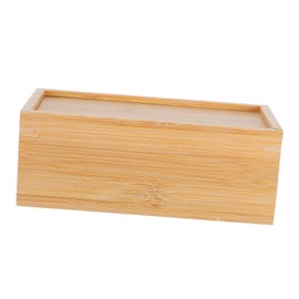 STOBOK Box of 2 with Sliding Lid Storage Made of Bamboo Storage Container with Lid Office Photo with Lid Pen Boxes Wood