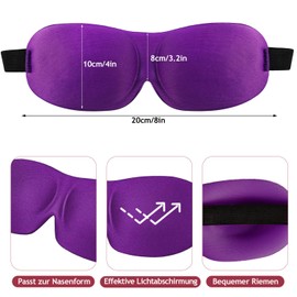 Jeffbaubl Pack of 8 3D Eye Masks for Sleeping, Sleeping Mask for Side Sleepers, Blackout Sleep Mask with Adjustable Strap, Soft Comfortable Night Eye Bandage, Eye Protection for Travel, Yoga (8