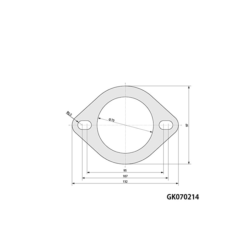 Kakimoto Kai GK070214 Gasket, 2 Hole Type, 2.8 inches (70