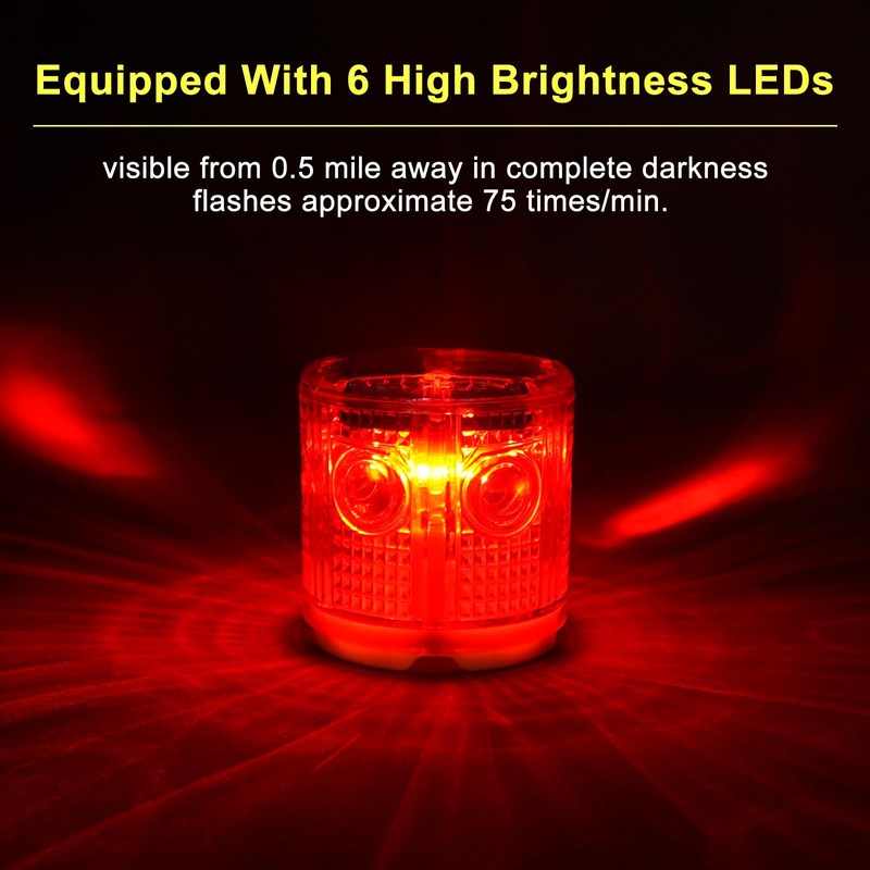 Aolyty Solar Strobe Warning Light Strong Magnetic Base Flashing Super