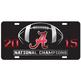 Alabama Crimson Tide 2015 National Champions Laser Cut License Plate - Black