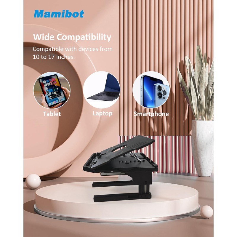 Mamibot 3 Height Adjustable Laptop Stand,Computer Stand Riser for Desk,Phone