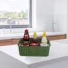 Sandmovie Plastic Weave Storage Baskets for Kitchen Bathroom, Green, 6