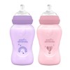 Evenflo Advanced Biberones Anticólicos Cuello Ancho, Rosa y Lila, Flujo