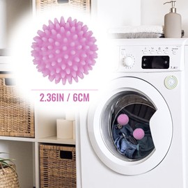 6 Pcs Dryer Balls, 2.5 in Reusable Laundry Soften and Fluff Laundry Washing Balls (Light Purple)