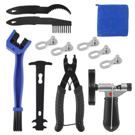 Chain Riveter Bicycle, Chain Pliers, Chain Lock Pliers and 5 Pairs Bicycle Chain Rivets Bicycle Chain Repair Set with Bicycle Cleaning Brush for 6-12 Speed Bicycle Chain (13)