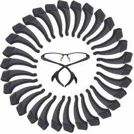 MOLDERP Glasses Ear Grip - 20 pairs Kids and Adults Sport Eyeglass Strap Holder, Eyewear Retainer, Silicone Anti Slip Holder For Glasses, Eyeglass Temple Tip (Clear,Black1)