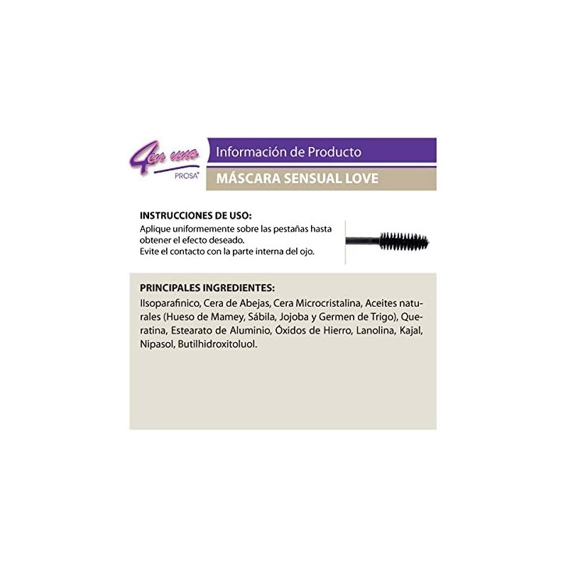 Prosa Rimel Mascara Pestañas Sensual Love Prosa 4 en 1