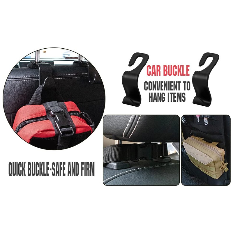 bvya Tactical Car Back Seat Organizer with 4 Molle Pouches