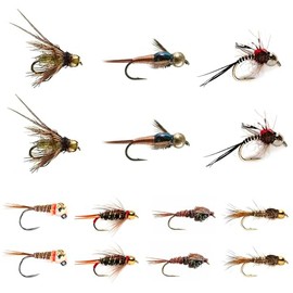 RoxStar Fly Shop Nymph Fly Hatch Pack | 14 Premium Flies + 1 Year Membership to Trout Unlimited & RoxStar Club | Proven Fishing Flies | Tied in House - Never Outsourced