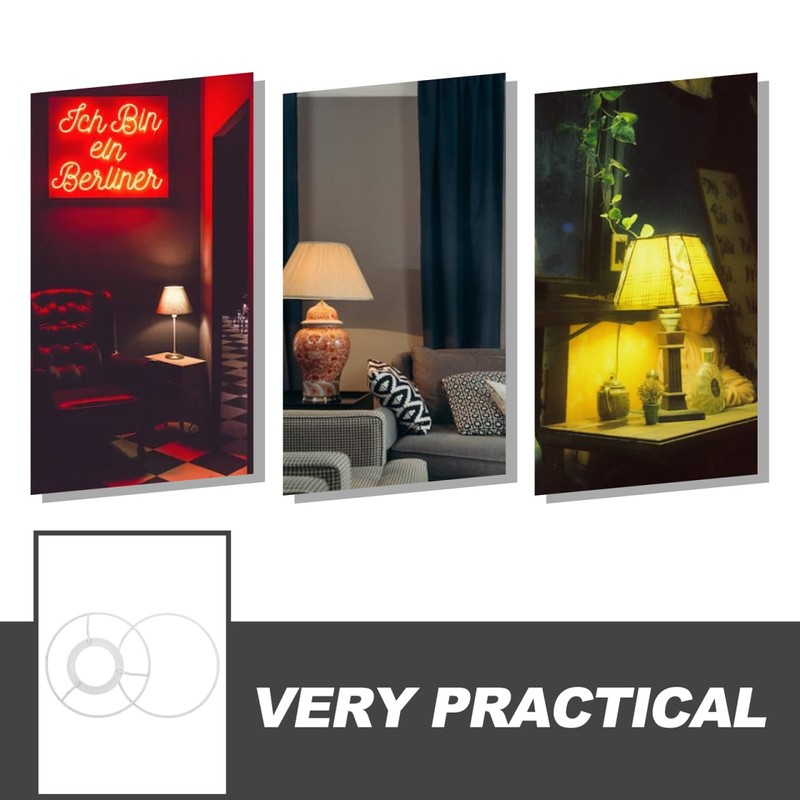 VOSAREA 2 Sets of Lampshade Ring Frame E27 Lampshade Holder