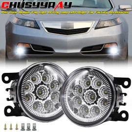 CHUSYYRAY For 2012 2013 2014 Acura TL Front Bumper Fog Lights Driving Lamps w/Bulbs Pair