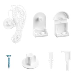 Tabanzhe Roller Blind Fittings-25mm Plastic Replacement Repair Kit for Curtain Roller Roller Blind Spares Accessories with Beaded Chain for Curtain Rods Roller Blind Brackets