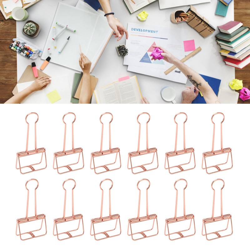 30Pcs Wire Binder Clips 2in Wide Hollow Out Strong Metal