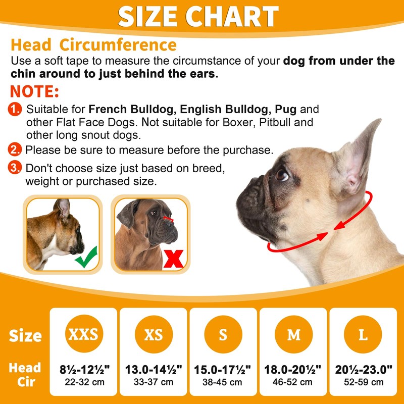 BARKLESS French Bulldog Muzzle, Short Snout Mesh Dog Muzzle with