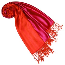 Lorenzo Cana Luxury Pashmina Women's Reversible Scarf 70% Silk 30% Viscose Scarf 70 x 190 cm Two Tone Scarf Wrap Shawl Reversible Double Face - 70 x 190 cm