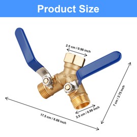 QINGYIWL QINGYIWL Wasserverteiler 2fach, 2 Wege Verteiler Wasser 3/4 Zoll, Gardena 2 Wege Verteiler, Messing Wasserverteiler