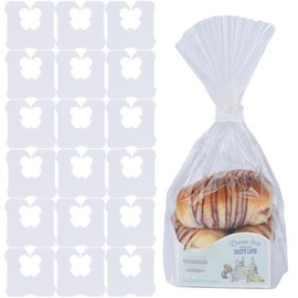 Sarini 100 Pieces Reusable Plastic Bread Clips Keep Your Food Fresh Longer After Opening 7/8 x 7/8 inches (White)