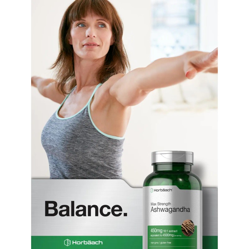 Horbäach Ashwagandha Potencia Máxima 200 Cápsulas