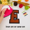 1 PCS 4.0" Brown Chenille Letter Patches, Iron on Patches
