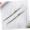 Healeved 2Pcs Steel Tweezers Set Non-Slip Elbow Tweezers for Jewelry