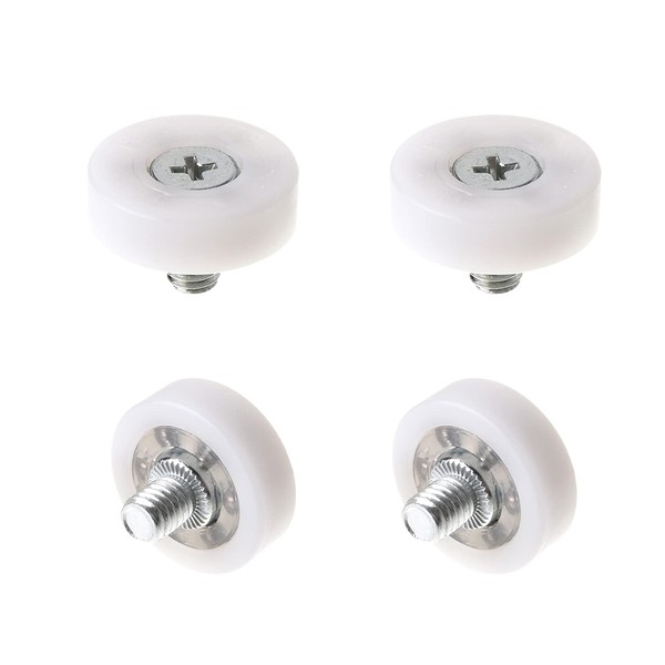 Yinpecly 4Pcs Roller Idler Bearing Pulley Sliding Conveyor Wheel Threaded