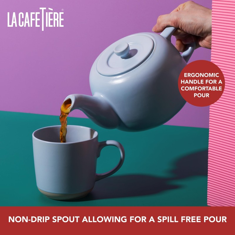 La Cafetière Classic Teapot in Sky Blue Colour, Traditional Tea